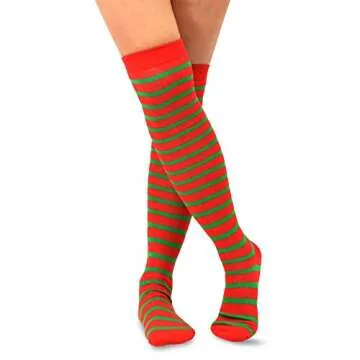 Christmas Holiday Ugly Santa Deer Candy Cane Knee High Socks for Women 9-Pairs Gift Box (Christmas)