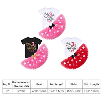 IDOPIP Toddler 3rd Birthday Outfit Set for Girls