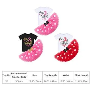IDOPIP Toddler 3rd Birthday Outfit Set for Girls