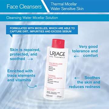 URIAGE Thermal Micellar Water for Sensitive Skin 17 fl.oz. | Oil- free Cleansing Care - Gentle Makeu...