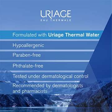 URIAGE Thermal Micellar Water for Sensitive Skin 17 fl.oz. | Oil- free Cleansing Care - Gentle Makeup Remover, Suitable for Sensitive Skin | Removes Excess of Dirt and Makeup While Soothing the Skin