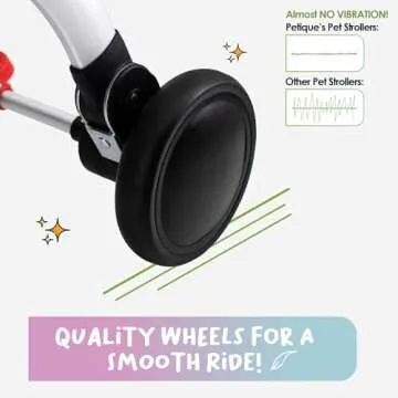 Petique 3-in-1 Newport Pet Stroller (Travel Carrier + Car Seat + Stroller), Easy Trifold/Unfold, 360º Front Rotating Wheel, Small/Medium Dogs, Cats and Pets, Supports up to 45LBS – Champagne (Beige)