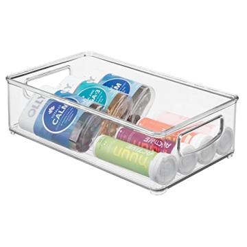 mDesign Clear Stackable Storage Bins - 8 Pack for Organizing