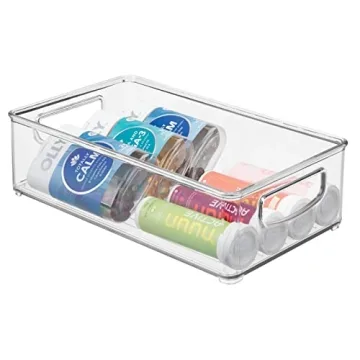 mDesign Clear Stackable Storage Bins - 8 Pack for Organizing