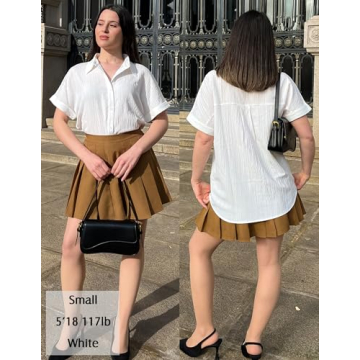 Zeagoo Women’s 2024 Short Sleeve Lightweight Button Down Shirt