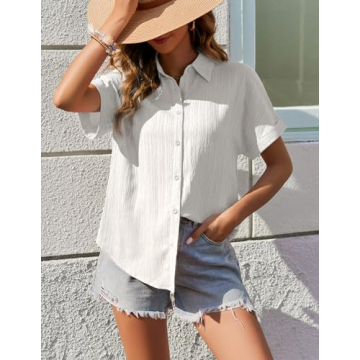 Zeagoo Women’s 2024 Short Sleeve Lightweight Button Down Shirt