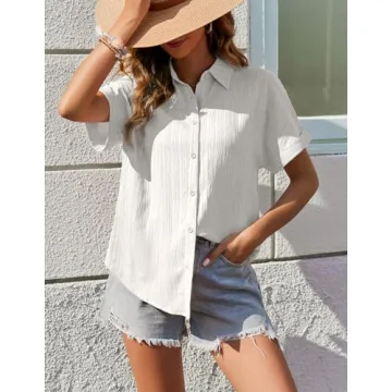 Zeagoo Women’s 2024 Short Sleeve Lightweight Button Down Shirt