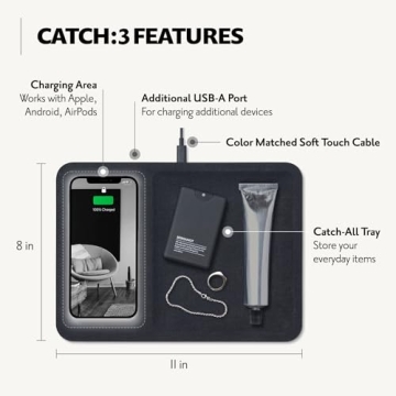 COURANT Catch:3 Belgian Linen Wireless Charging Valet