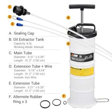 EWK 6.5L Manual Oil Extractor Pump for Hassle-Free Fluid Changes