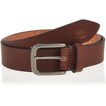 Timberland Men's 35mm Classic Buckle Jean Leather Belt