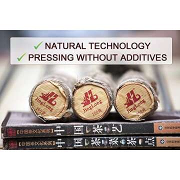 Jinglong Tea Factory - Pu-erh Tea in Bamboo Leaf Tube (80 Cups) Ripe Puerh Tea (7.1 Ounce)