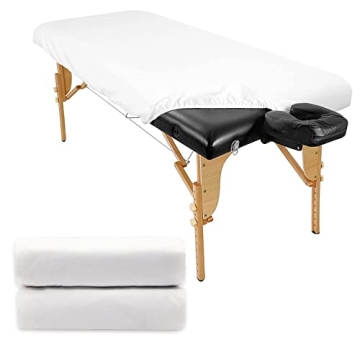 2Pcs Massage Table Cover Protector Waterproof Massage Table Sheet Cotton+PE Fitted Sheets Stain-Resi...