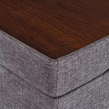 Pawristocrat Cat Bed Unique Pet House Ottoman with Tray Table - Folding Footrest Seat - Large Cat Cube Condo - Beds for Cats and Small Dogs with Fully Washable Mat - Charcoal Cube 15.75x15.75