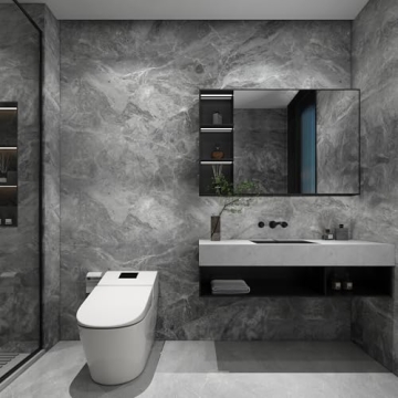 TOTIO Gray Marble Contact Paper - Peel Stick Wallpaper Roll