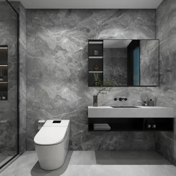 TOTIO Gray Marble Contact Paper - Peel Stick Wallpaper Roll