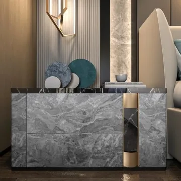 TOTIO Gray Marble Contact Paper - Peel Stick Wallpaper Roll