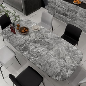 TOTIO Gray Marble Contact Paper - Peel Stick Wallpaper Roll