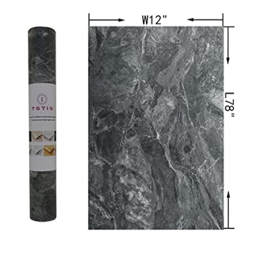 TOTIO Gray Marble Contact Paper - Peel Stick Wallpaper Roll