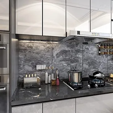 TOTIO Gray Marble Contact Paper - Peel Stick Wallpaper Roll