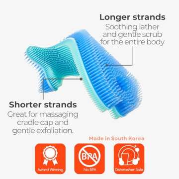 Innobaby Bathin' Smart Silicone Fish Bath Scrub, Aqua/Periwinkle