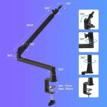 Prizmora Low Profile Mic Arm for Flexible Setup and Sound