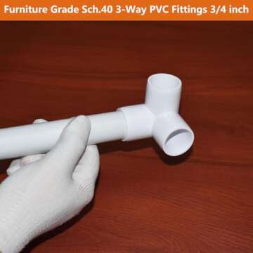 letsFix 3/4" PVC Fittings 3 Way (10-Pack), PVC Elbow 3/4 Inch, UV-Resistant PVC Pipe Fittings for DI...