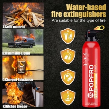 POPFRO 4-in-1 Portable Fire Extinguisher for Home & Car Safety
