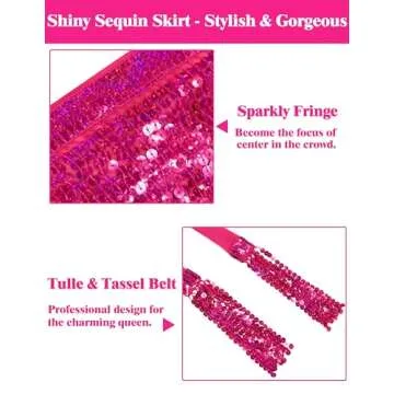 Pink Fringe Sequin Skirt - Sparkly Rave Costume