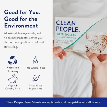 Eco-Friendly Clean People Dryer Sheets - Soft & Static-Free