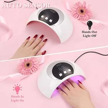 Wisdompark 54W UV LED Nail Lamp for Quick Gel Curing