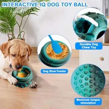 Yipetor Dog Toy, Frozen Treat Toy, Treat Dispensing Dog Toy, Large Chew Toy, Freezable Fillable Rubber Dog Toys, I Reduces Anxiety I Dog Treat Dispenser I Easy to Clean, Interactive Dog Puzzle Toy