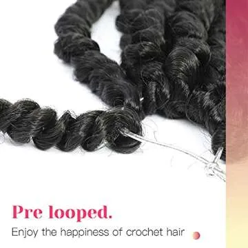 The BOHOBABE Pre-twisted Passion Twist Crochet Hair 14 Inch Short Pre-looped Crochet Passion Twist Braiding Hair 8 Packs (1B)