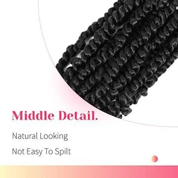 The BOHOBABE Pre-twisted Passion Twist Crochet Hair 14 Inch Short Pre-looped Crochet Passion Twist Braiding Hair 8 Packs (1B)