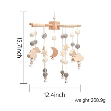 Baby Crib Mobile with Wool Felt for Nursery Decor