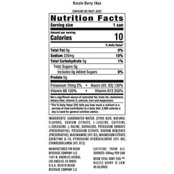 Reign Total Body Fuel Razzle Berry Energy Drink Pack of 12