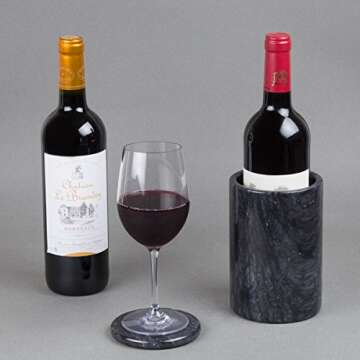 Elegant Marble Wine Cooler and Utensil Holder