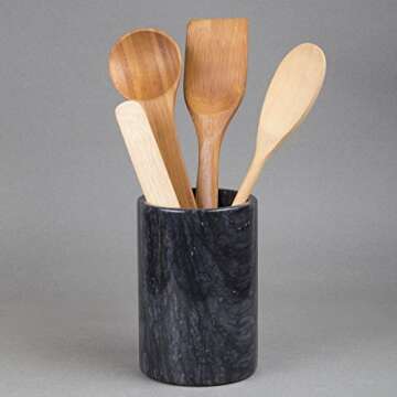 Elegant Marble Wine Cooler and Utensil Holder