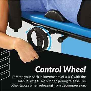 Exerpeutic Alternative Inversion Traction Table - Provides Lower Back Pain Relief Without Going Upside Down - Portable Spine Stretcher Bed for Home - 350 Lb. Capacity - Blue/Black