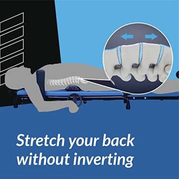 Exerpeutic Alternative Inversion Traction Table - Provides Lower Back Pain Relief Without Going Upside Down - Portable Spine Stretcher Bed for Home - 350 Lb. Capacity - Blue/Black