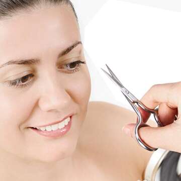 Mudder 3 Pack Small Nose Scissors Facial Hair Trimming Mini Beauty Stainless Steel Grooming Pointed Scissor for Grooming Eyebrows, Nose, Mustache, Beard