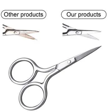 Mudder 3 Pack Small Nose Scissors Facial Hair Trimming Mini Beauty Stainless Steel Grooming Pointed Scissor for Grooming Eyebrows, Nose, Mustache, Beard