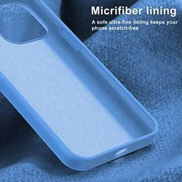 bemal for iPhone 14 Pro Max Case with Screen Protector - Slim Fit Liquid Silicone - Soft Microfiber Lining - Designed for Women and Girls - Shockproof Protective Phone Cover-Sky Blue