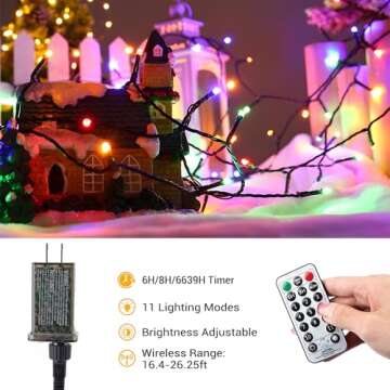 BrizLabs Christmas Lights, 180ft 500 LED Color Changing Christmas Tree Lights with Remote, 11 Modes Cool White & Colored Outdoor Christmas Lights, LED Christmas String Lights for Indoor, Outside, Xmas