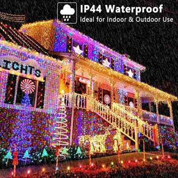 BrizLabs Christmas Lights, 180ft 500 LED Color Changing Christmas Tree Lights with Remote, 11 Modes Cool White & Colored Outdoor Christmas Lights, LED Christmas String Lights for Indoor, Outside, Xmas