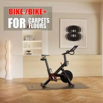 Cycleclub Bike Mat Compatible with Peloton Bike,Elliptical,Treadmill Mat, 6mm Thick, Under Exercise Bike Trainer Pad for Indoor Stationary Spin Bike Gym Equipment Hardwood Floor Carpet Protector