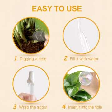 KiKiHeim Plant Watering Globes Self Watering Planter Insert System Spikes, 6.4oz/190ml Capacity Hand Blown Iridescent Clear Glass Automatic Waterer Bulbs for Outdoor Indoor Plants, 3Pcs