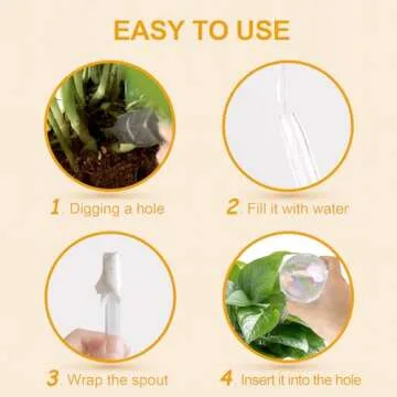 KiKiHeim Plant Watering Globes Self Watering Planter Insert System Spikes, 6.4oz/190ml Capacity Hand Blown Iridescent Clear Glass Automatic Waterer Bulbs for Outdoor Indoor Plants, 3Pcs