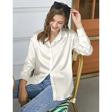 Chic Satin Silk Blouse for Women - Elegant & Versatile Top
