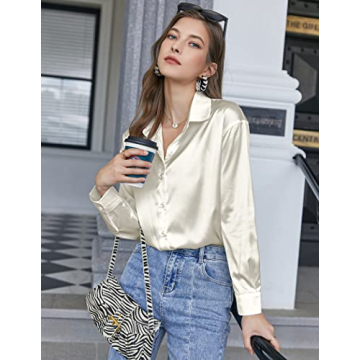 Chic Satin Silk Blouse for Women - Elegant & Versatile Top