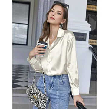 Chic Satin Silk Blouse for Women - Elegant & Versatile Top